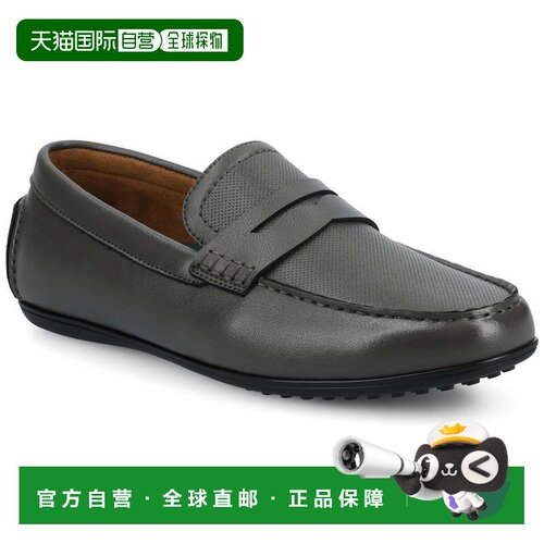 自营vance co.Vance Yates 中宽版穿孔一脚蹬驾驶便士乐福鞋 - 灰