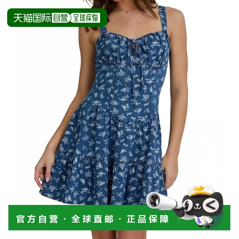 自营le lisSweetheart Denim Mini Dress In Blue - blue 美国奥