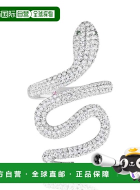 自营 Suzy Levian 纯银立方氧化锆野蛇戒指 - 白色 美国奥莱直发