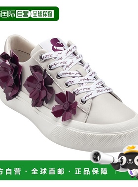 自营 karl lagerfeldGeorgia女式系带运动鞋-柔软的白色/红色李子