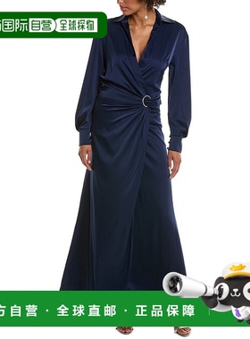 自营 Halston Ivon 礼服 - 海军蓝 美国奥莱直发连衣裙长裙