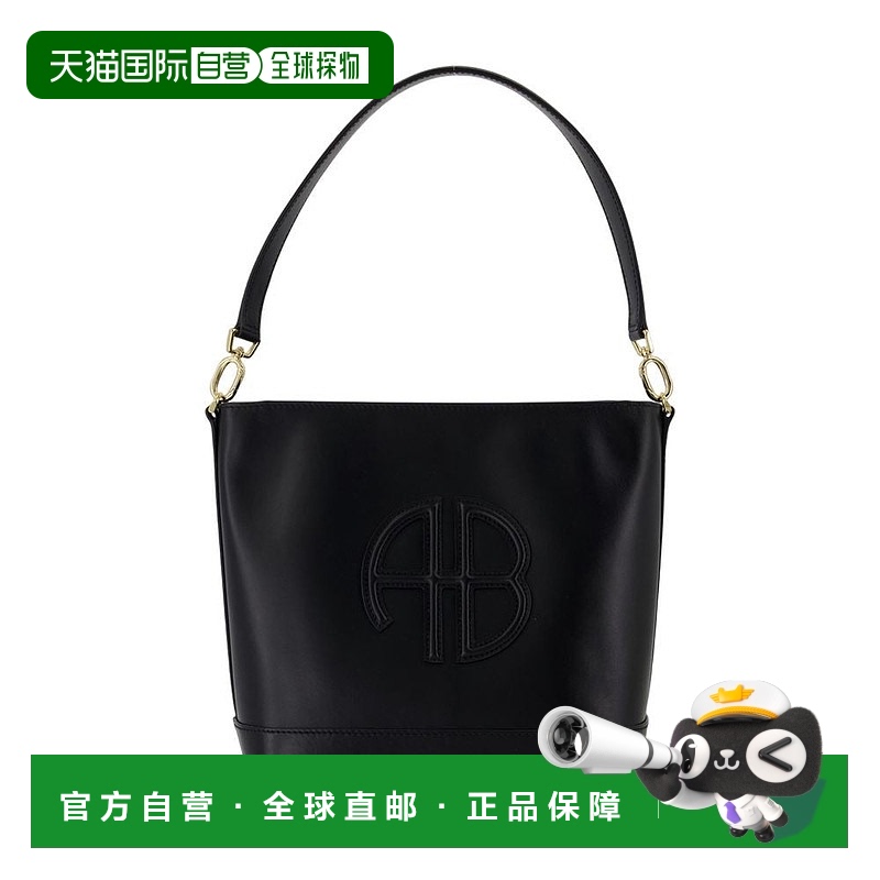 自营 anine bing莉莉水桶包-皮革-黑色-黑色 美国奥莱直发