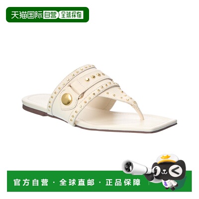 自营Schutz Aria Leather Thong Flat - white 美国奥莱直发凉鞋