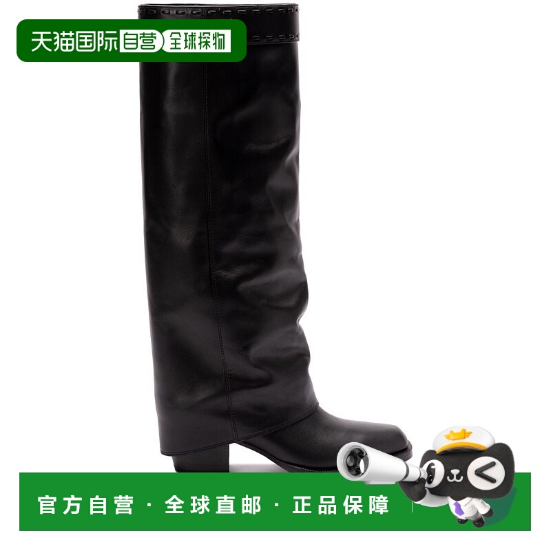1h可退 香港直邮潮奢 Fendi 芬迪 女士 方头管状长筒靴 8W8566NA7