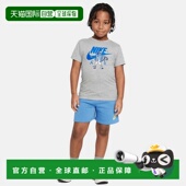 Boxy Gray 自营Kids Shirt Air Graphic Blue Nike Print Cotto