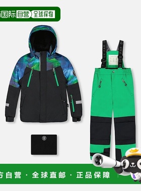 自营deux par deux两件套滑雪服搭配绿绿色拼色夹克 美国奥莱直发