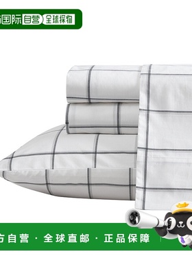 自营 Nautica Plot Black King 床单套装 - 黑色铁洗 美国奥莱直