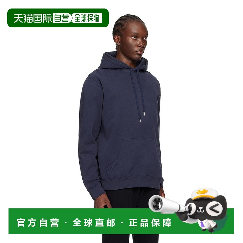 1h可退 【美国直邮】Sunspel海军蓝Loopback连帽卫衣 男装 242128