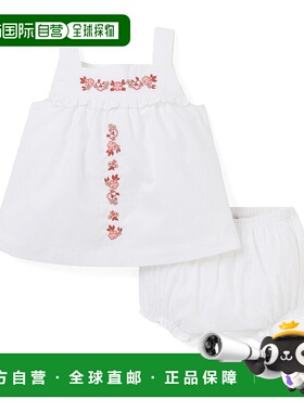 自营janie and jackJanie和Jack刺绣花朵搭配套装-白色 美国奥莱