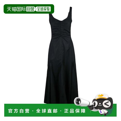 自营sportmaxBlack Galante Cotton Ruched Dress - black 美国奥