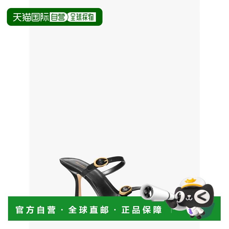 自营michael korsKya皮革凉鞋-黑色 美国奥莱直发高跟单鞋