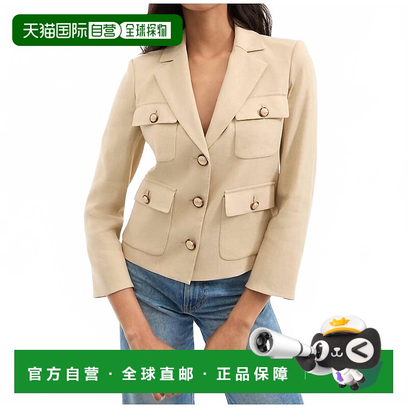 自营veronica beardSchuyler Flap-Pocket Jacket In Stone Khaki