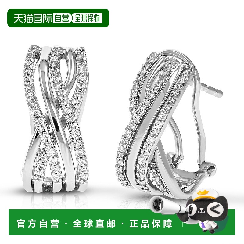 自营 vir jewels0.925 纯银爪镶 2/3 英寸圆形切割实验室生长钻石