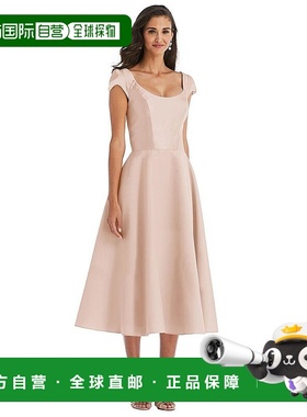 【美国直邮】alfred sung 女士 连衣裙长裙缎面宽松收腰短款精致