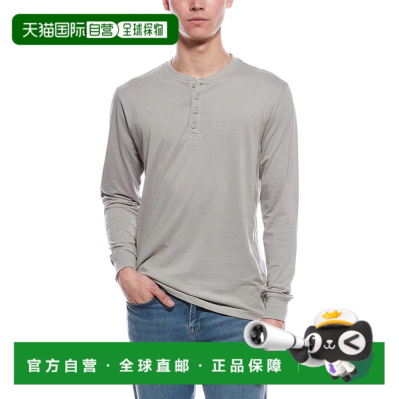 自营WEATHERPROOF VINTAGE Brushed Jersey Henley Shirt - grey