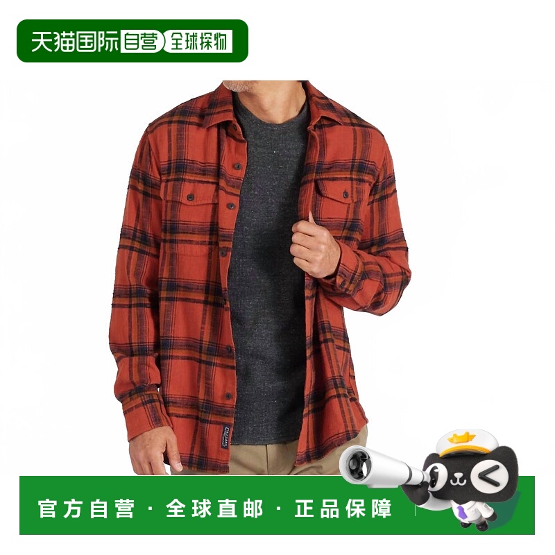 自营grayersVintage Slub Twill Plaid Shirt In Red Spice Black