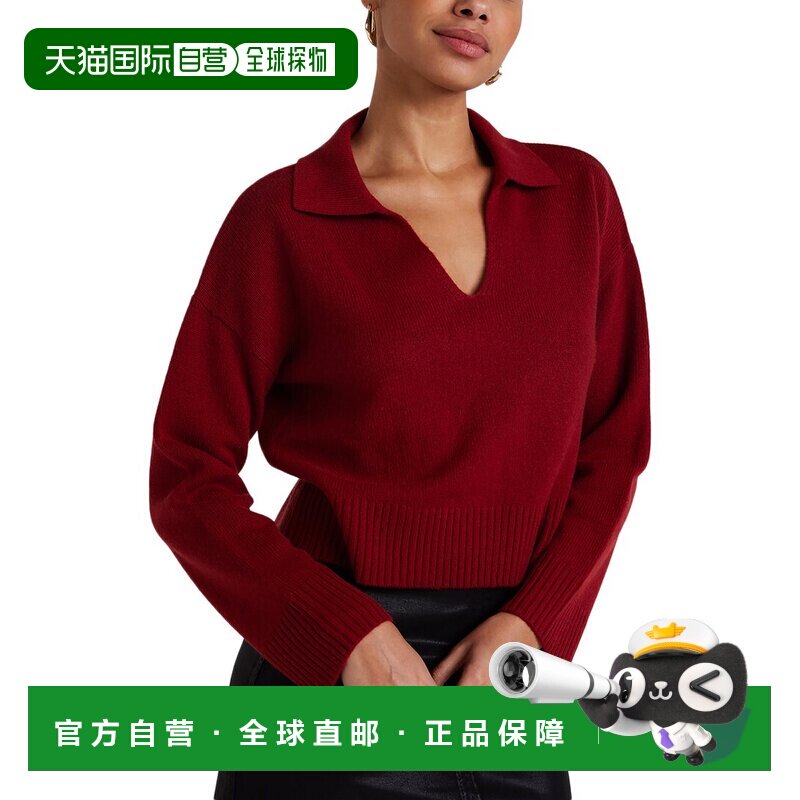 自营Bella Dahl羊毛和羊绒混纺毛衣-红色 美国奥莱直发