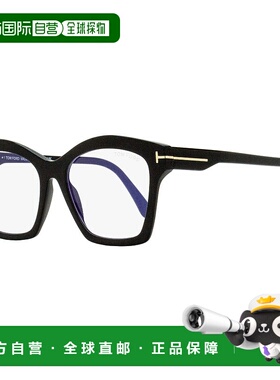 自营 Tom Ford女式方形蓝块眼镜TF5965B 001黑色53mm-001 美国奥