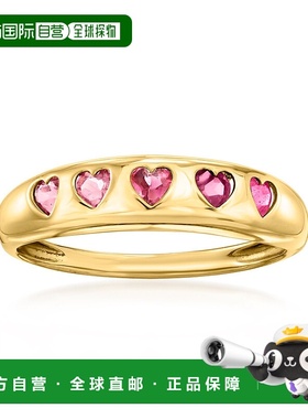 自营 Ross-Simons Multi-Gemstone Hearts Ring in 14kt Yellow G