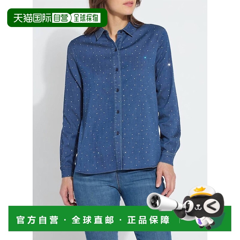 自营lysseCataleya Crystal St Tencel Chambray衬衫，深色中洗
