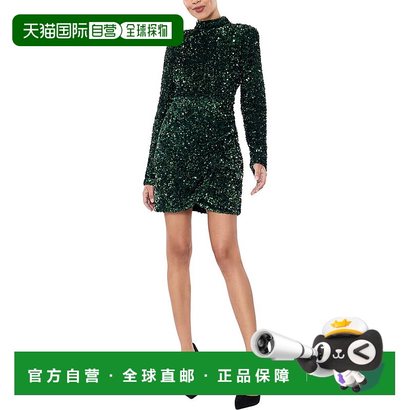 自营LIKELY Lisanna迷你连衣裙-绿色 美国奥莱直发服饰