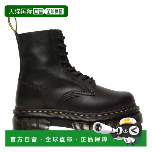 自营dr. martens黑色Audrick Nappa Lux光滑皮革踝靴-黑色 美国奥