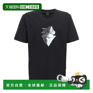 自营 Hugo Boss Men's Tee 8 Graphic Print T-Shirt, Black - bl