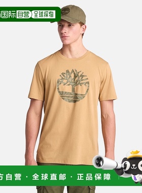 自营 timberland男式Northwood Flower Tree Logo短袖T恤-浅麦色