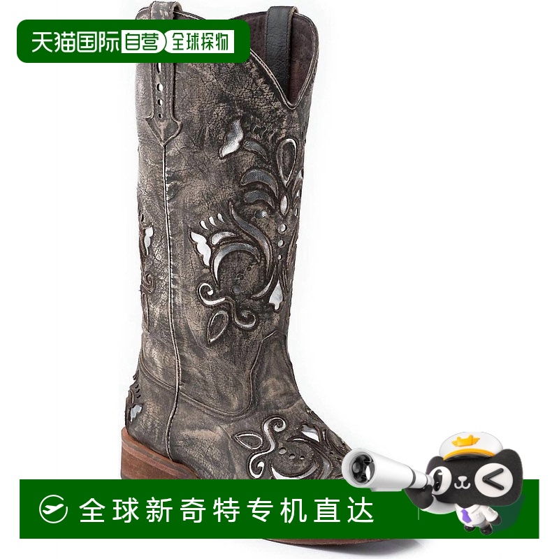 自营 roperWomen's Leather Cut Out Underlay Fashion Boot In B