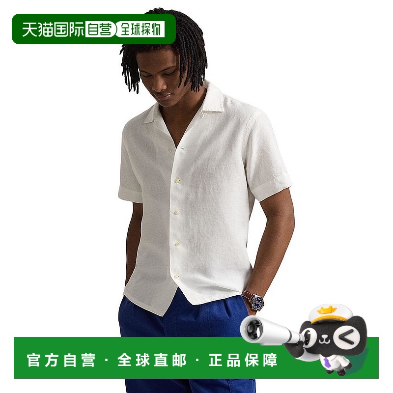 1h可退 【美国直邮】ralph lauren 男士 衬衫短袖亚麻叠穿休闲舒