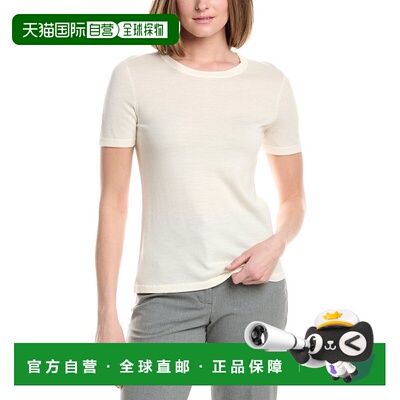 自营Anne Klein Luxe Washable Merino Wool T-Shirt - white 美