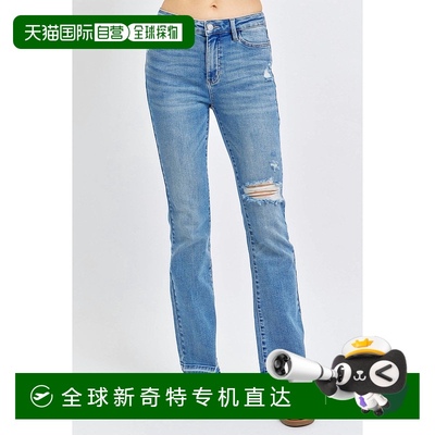 自营 judy blueMr Destroy & Released Hem 女式牛仔靴型牛仔裤 -