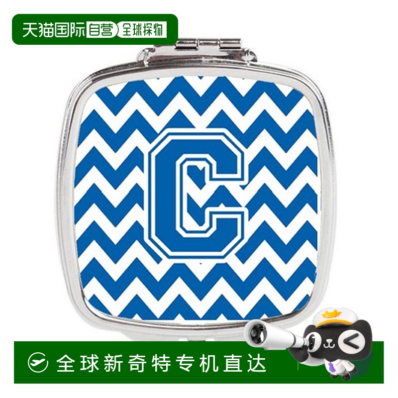 自营Carolines Treasures CJ1056-CSCM 字母 C 雪佛龙蓝白小巧镜