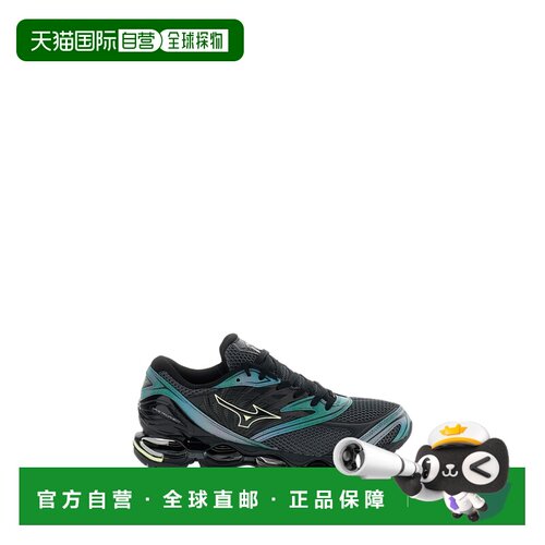 自营mizuno黑色网眼Wave Prophecy LS运动鞋-黑色 美国奥莱直发