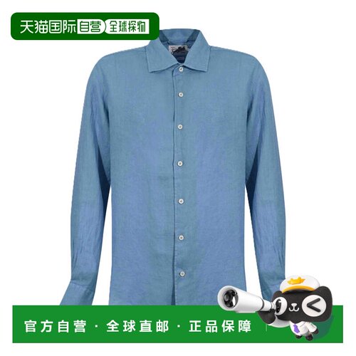自营mc2 saint barth简约长袖经典衣领纽扣衬衫-蓝色 美国奥莱直