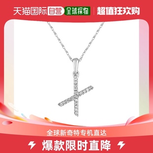 White Necklace Diamond Initial white sabrina14k Gold