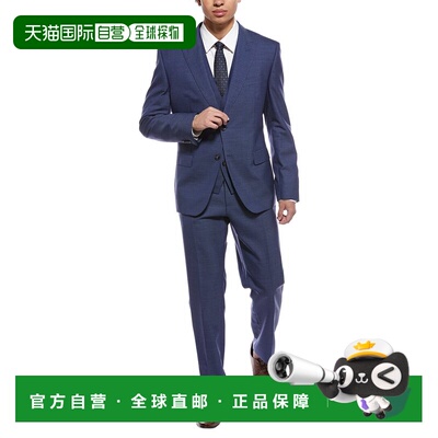 自营Hugo Boss 2pc Wool Suit with Flat Front Pant - navy 美国