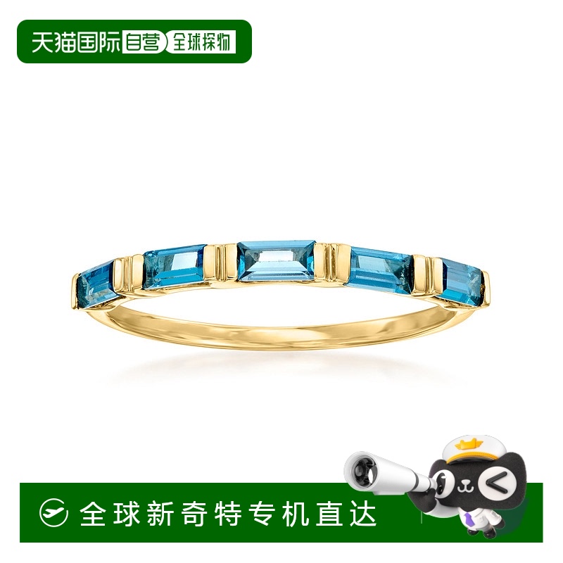 自营RS Pure by Ross-Simons 伦敦蓝色托帕石戒指 14kt 黄金 - 蓝