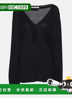 自营Marina Rinaldi Navy Blue Silk Knit Full Sleeve Sweater -