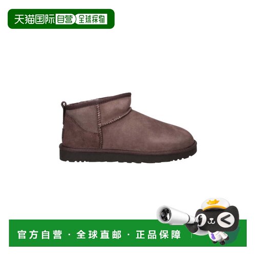 自营ugg深棕色经典迷你牛皮短靴-棕色 美国奥莱直发