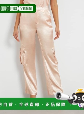 自营Guess Jamie Cargo Pants Women's  Satin High-Rise Straigh
