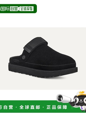 自营UGG Goldenstar 1138252-BLK Clogs女式黑色绒面革可调节鞋跟