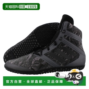 男鞋 adidas阿迪达斯男士 黑色高帮系带印花平底运动休闲鞋