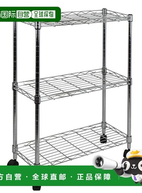 自营 Oceanstar 3 层搁架多功能实用推车 - 棕色 美国奥莱直发