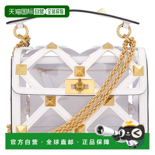 自营valentinoRoman Stud Bag Transparent - white 美国奥莱直发