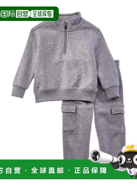 自营New Balance 2pc Fleece 1/2-Zip Pullover & Cargo Jogger S