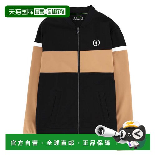 自营Boss Color-Blocked Regular Zip Sweatshirt - black 美国奥