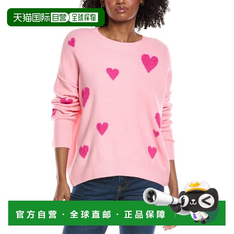 自营CeCe Heart Pattern Sweater - pink 美国奥莱直发毛衣