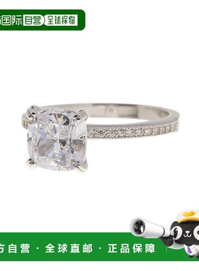自营 sterling forever 925 纯银枕形 CZ 单石戒指 - 银白色 美国