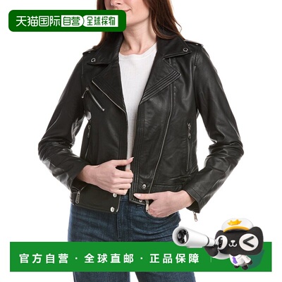 自营Sam Edelman Leather Moto Jacket - black 美国奥莱直发